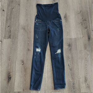 LED Luxe Essentials Denim Distressed Maternity Jeggings Size 25